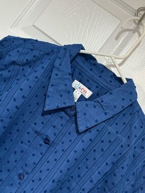 DENIM & CO NWOT Blue Patterned Button-Up Shirt